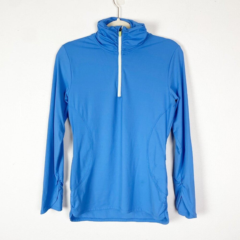 Title Nine Womens Blue Quarter-Zip Long Sleeve Pullover Shirt S‎ Golf Athletic